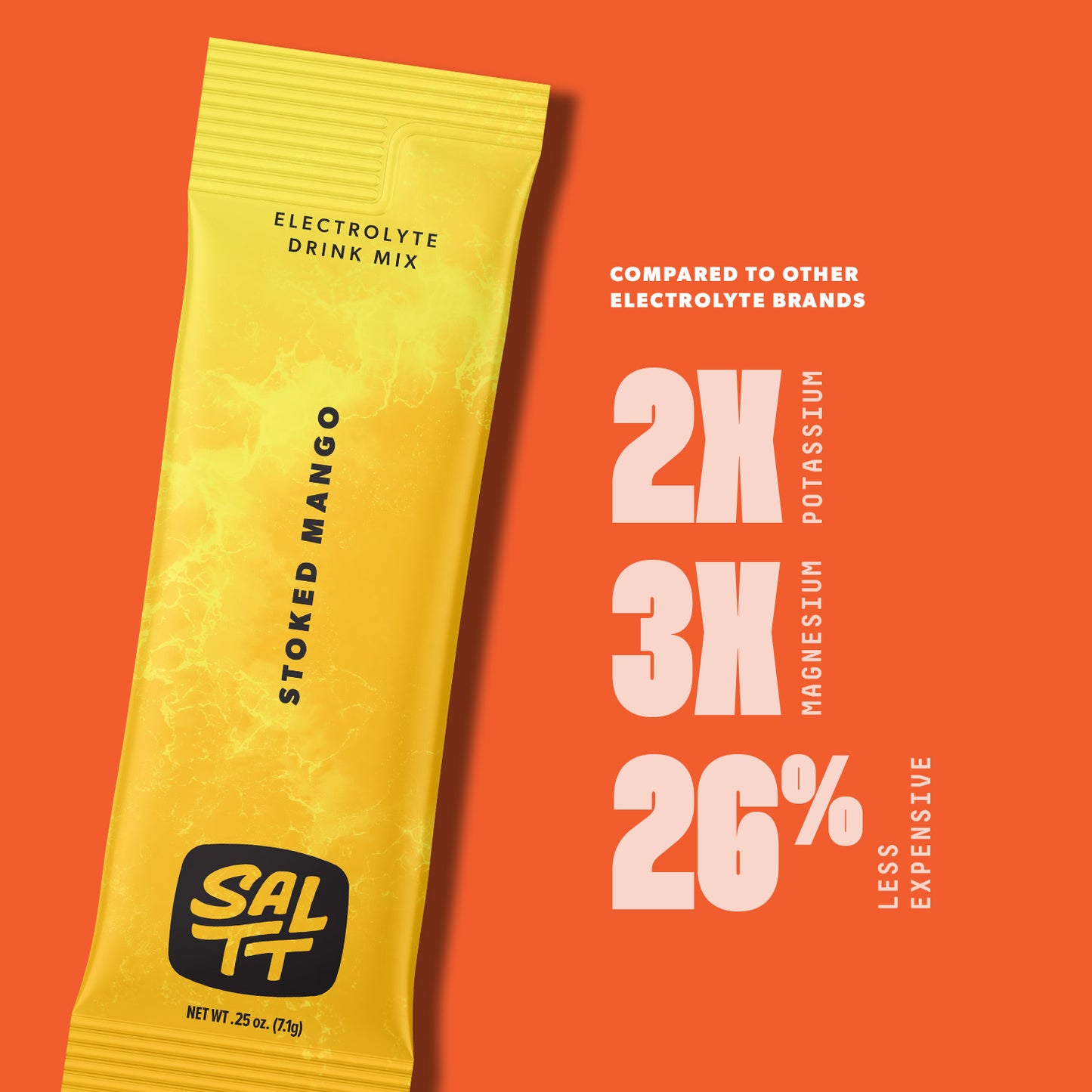 SALTT - Stoked Mango Electrolytes Powder Flavored Drink Mix - 30 Hydration Packets