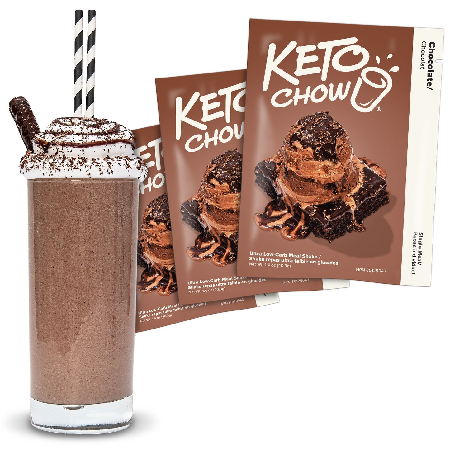 Keto Chow Chocolate Keto Shake Single Packs in Canada