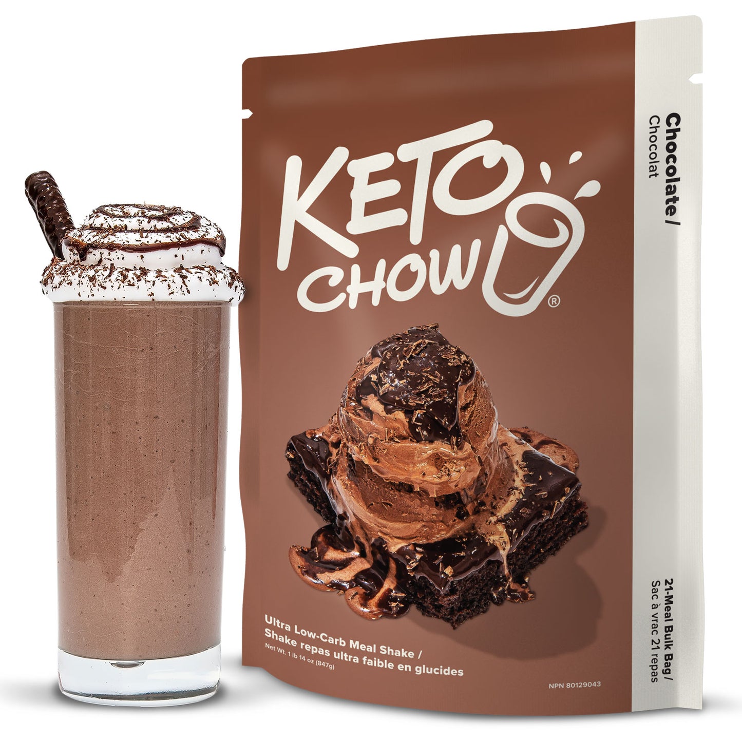 Keto Chow Chocolate Keto Shake 21 Serving Large Pack in Canada