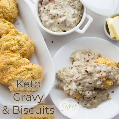 Low Carb, Keto Gravy & Biscuits