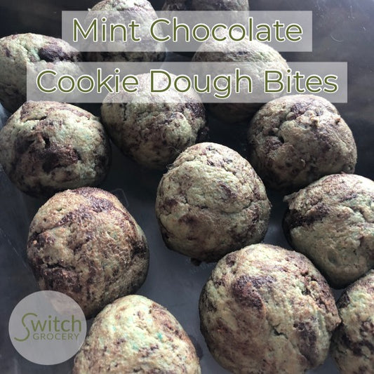 low carb keto mint chocolate cookie dough bites