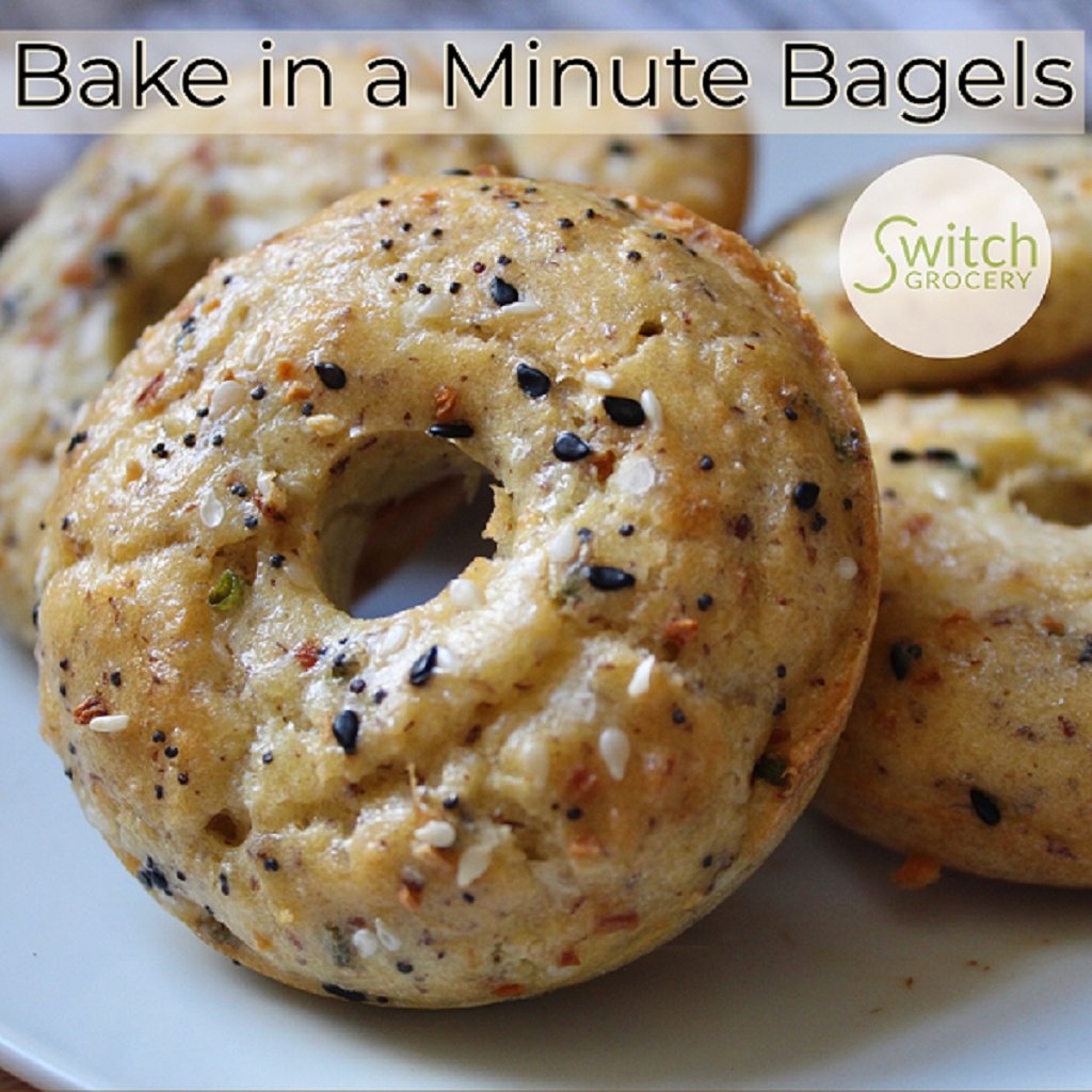 Bake in a minute low carb grain free bagels on SwitchGrocery Canada
