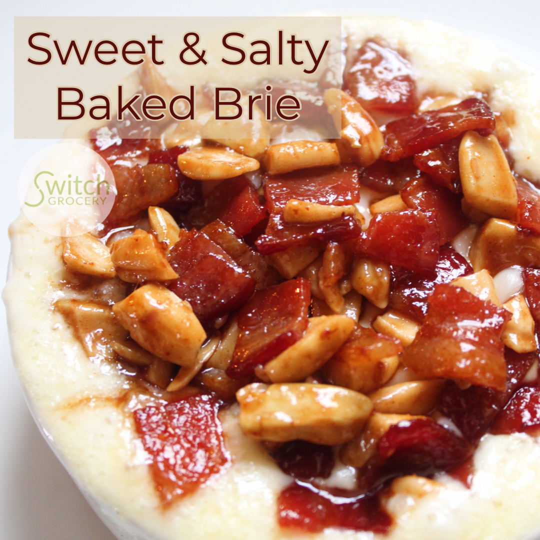 sweet and salty maple bacon baked brie keto low carb recipe