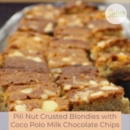 Pili Nut Crusted Sugar Free Chocolate Chip Grain Free Blondies