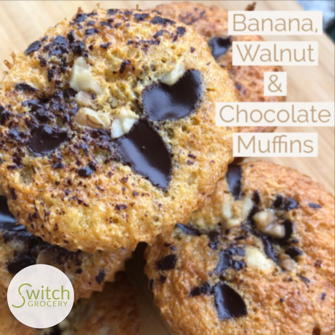 Banana Chocolate Walnut Grain Free Muffins