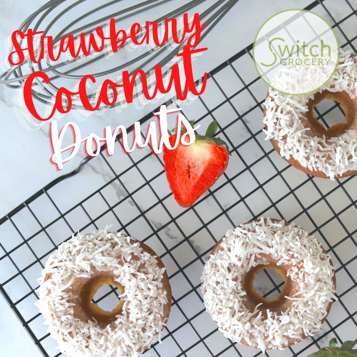 Low Carb Strawberry Coconut Donuts