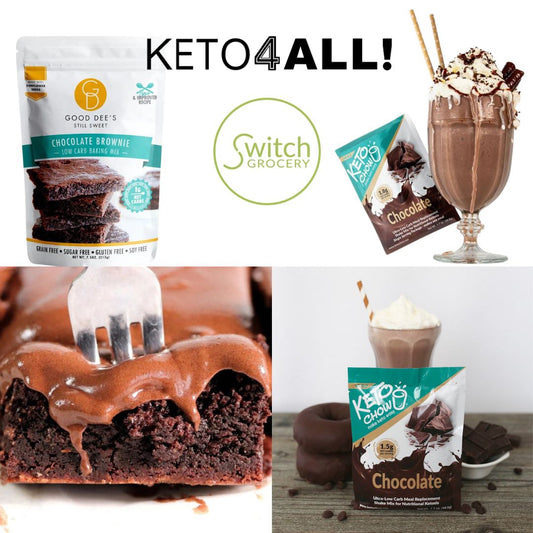 SwitchGrocery Keto4All Subscription Fall 2022 box with Good Dee's and Keto Chow