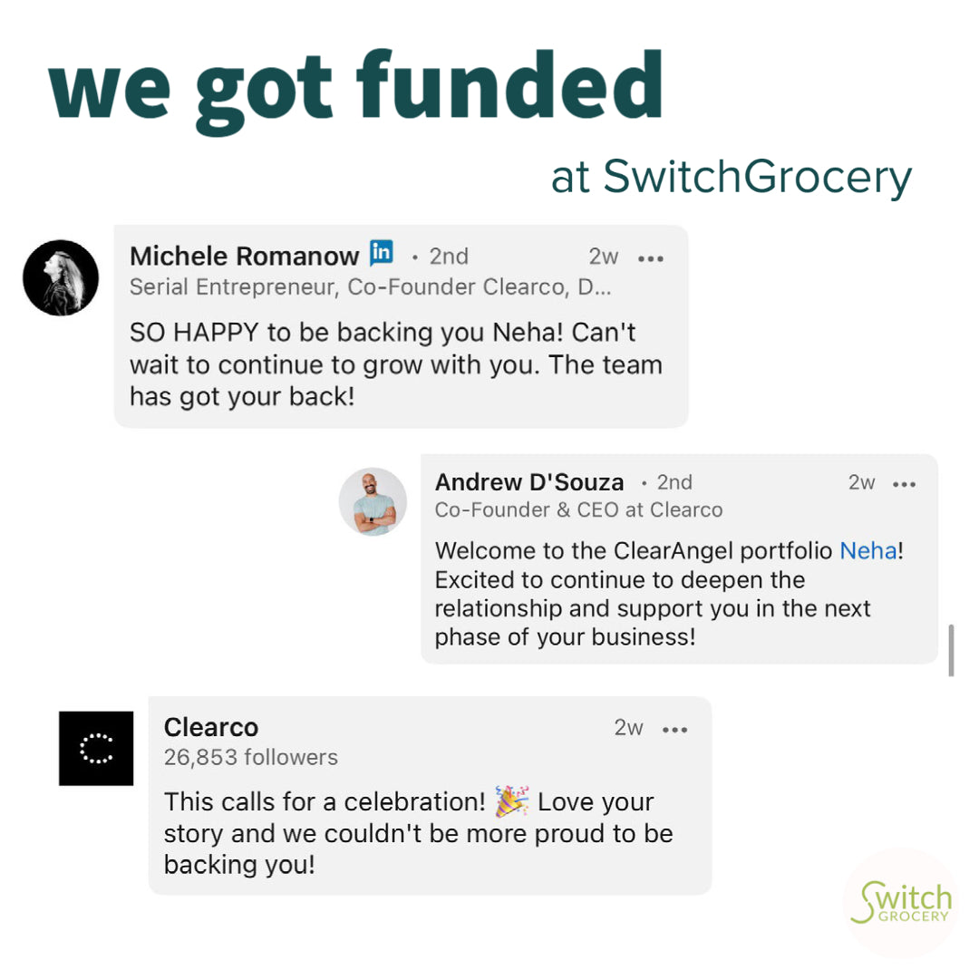 We got funded - SwitchGrocery from Michele Romanow, Andrew D'Souza and Clearco - ClearAngel funding