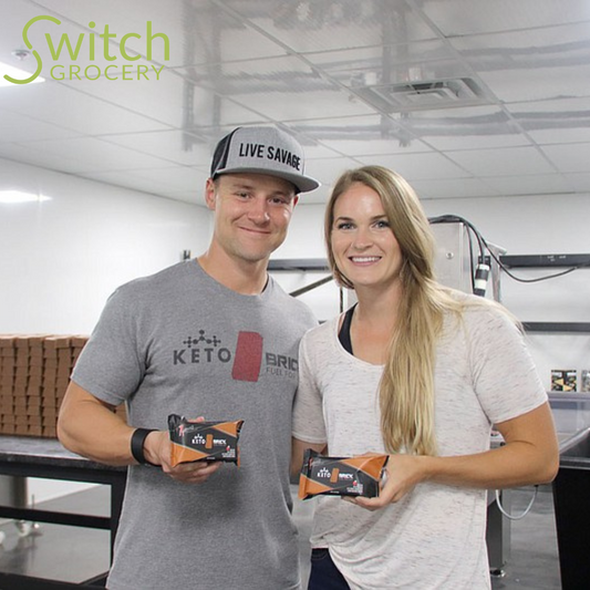 Keto Brick founders Robert Sikes and Crystal Love with high-quality, keto-friendly nutrition bars on SwitchGrocery Canada