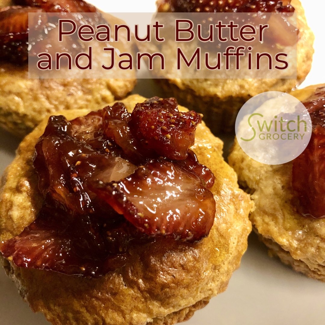 Sugar Free Peanut Butter and Jam Muffins