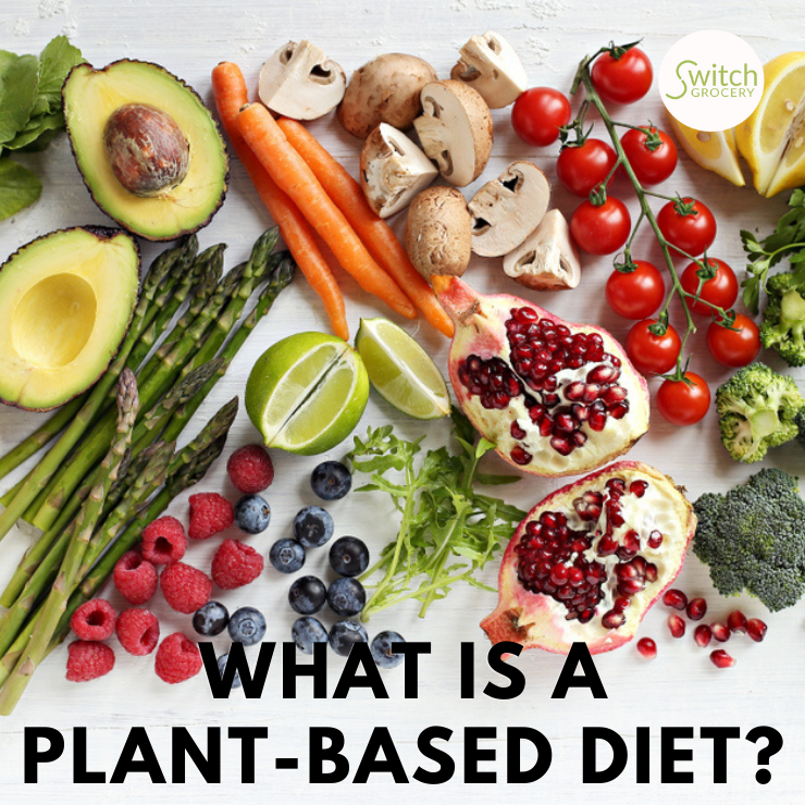 What is a Plant-Based Diet on SwitchGrocery Canada (photo of variety of plant-based foods)