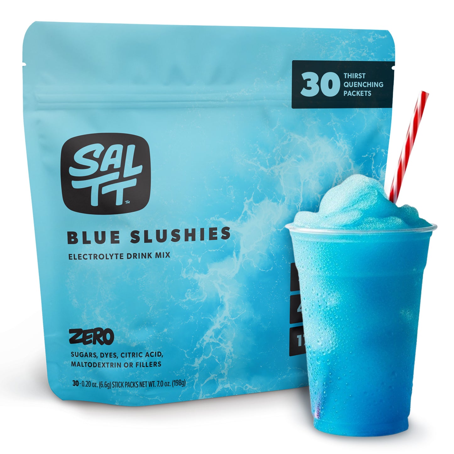 SALTT - Blue Slushie Electrolytes Powder Flavored Drink Mix - 30 Hydration Packets