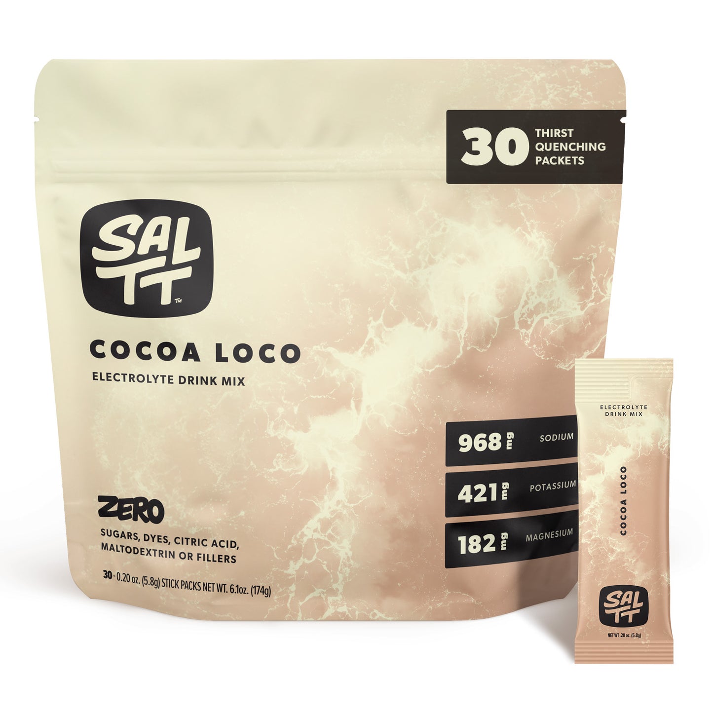 SALTT - Cocoa Loco Electrolytes Powder Flavored Drink Mix - 30 Hydration Packets