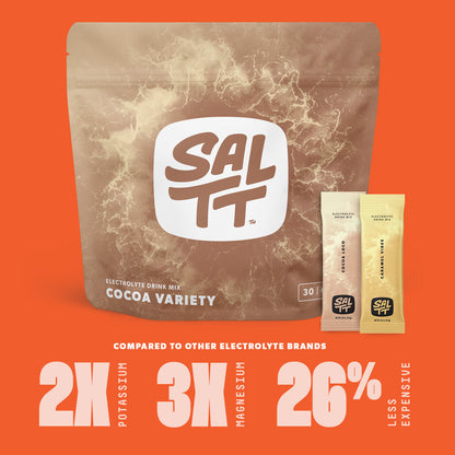 SALTT - Cocoa Variety Electrolytes Powder Flavored Drink Mix - 30 Hydration Packets