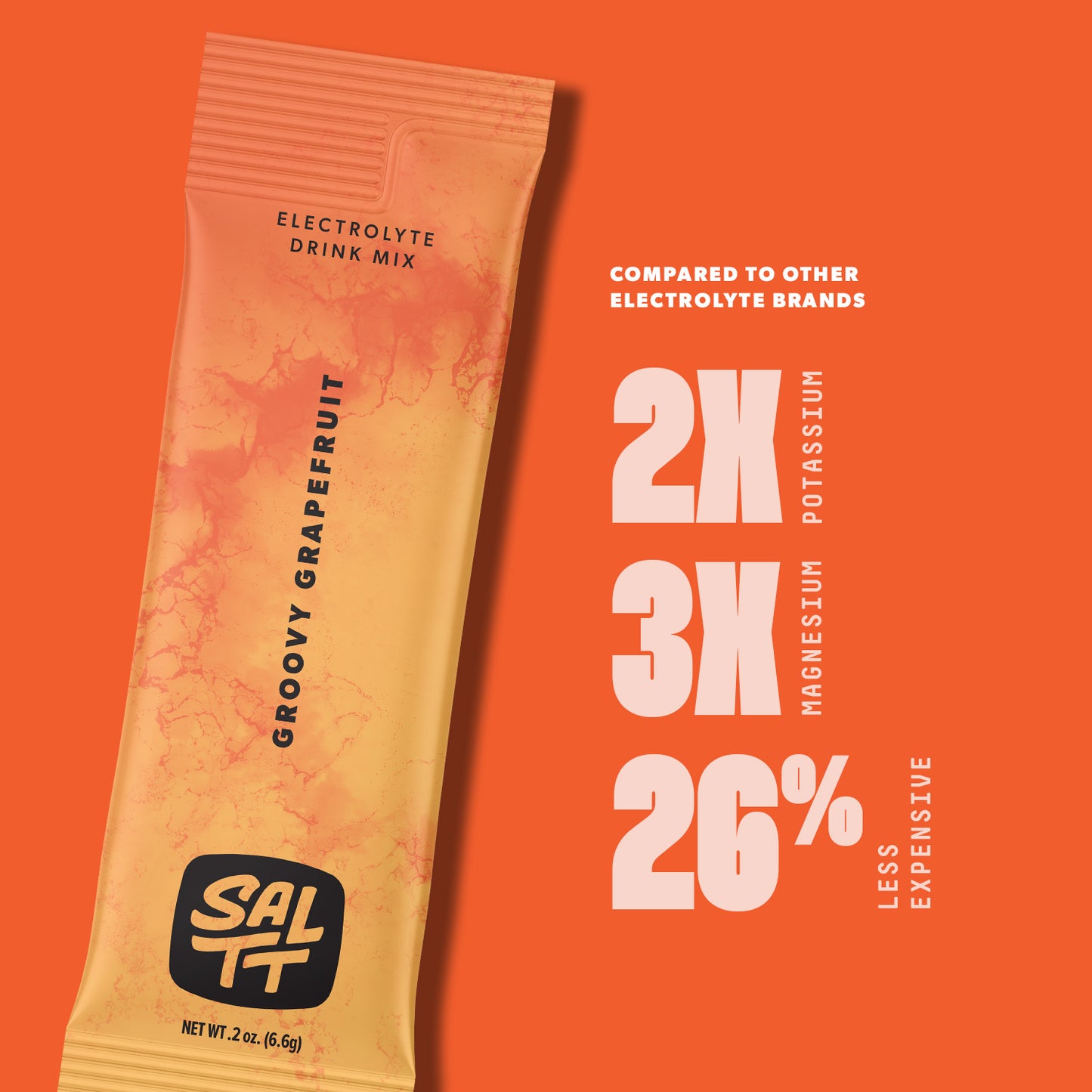 SALTT - Groovy Grapefruit Electrolytes Powder Flavored Drink Mix - 30 Hydration Packets