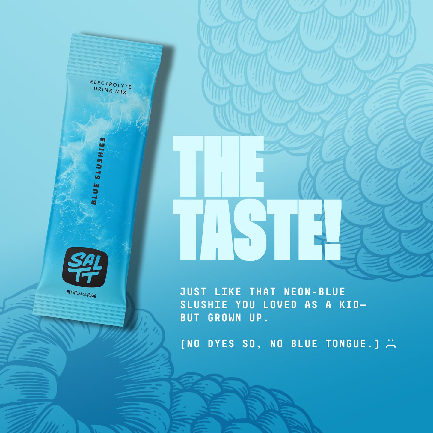 SALTT - Blue Slushie Electrolytes Powder Flavored Drink Mix - 30 Hydration Packets