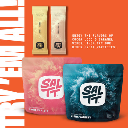 SALTT - Cocoa Variety Electrolytes Powder Flavored Drink Mix - 30 Hydration Packets