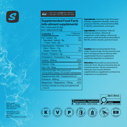 SALTT - Blue Slushie Electrolytes Powder Flavored Drink Mix - 30 Hydration Packets