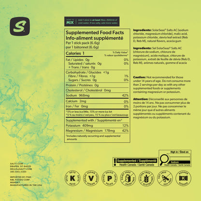 SALTT - Lemon Lime Twist Electrolytes Powder Flavored Drink Mix - 30 Hydration Packets