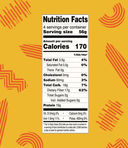 Kaizen low carb 2g low carb pasta nurition