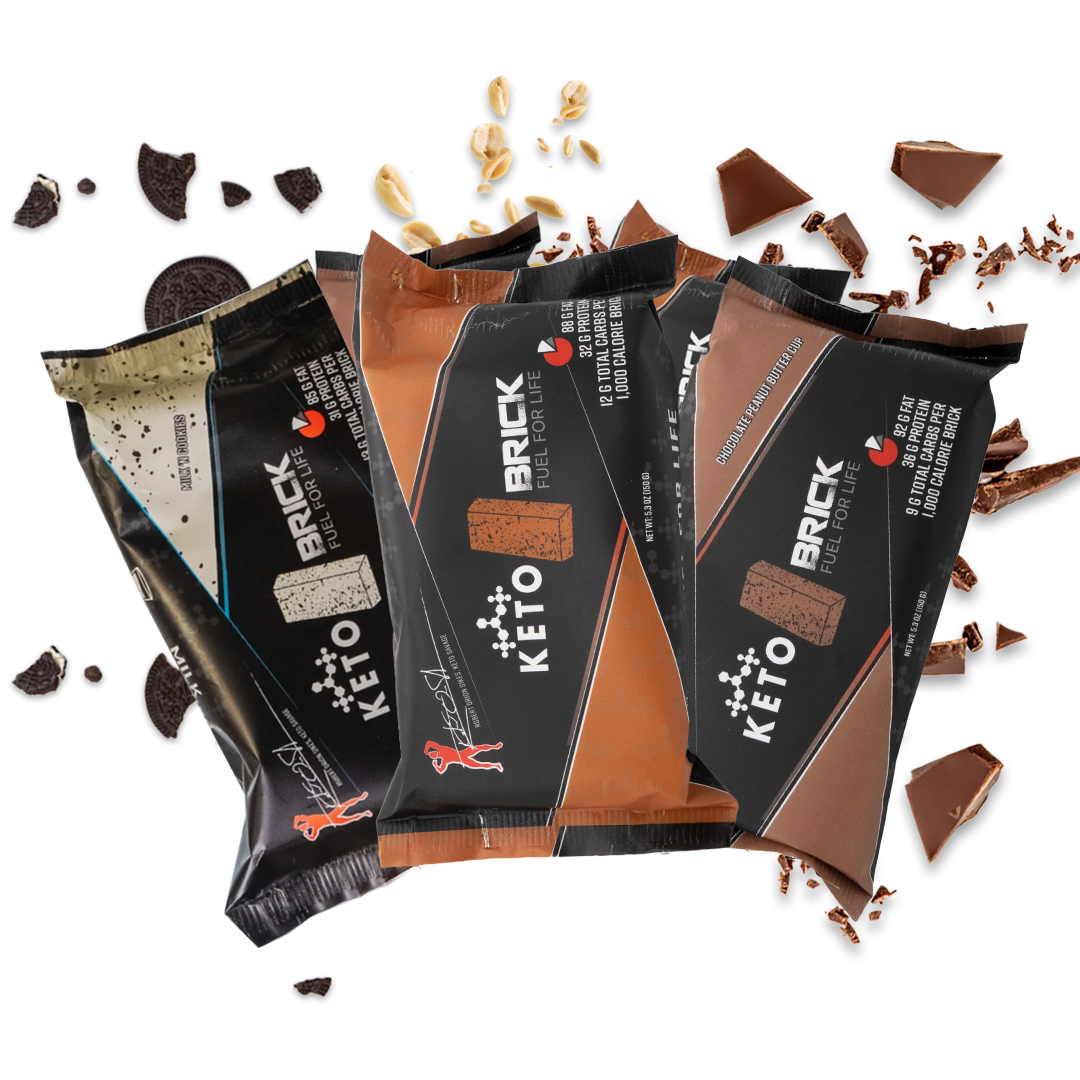 Keto Brick Variety Pack with Chocolate Peanut Butter CHocolate Malt and Milk and Cookies in Canada