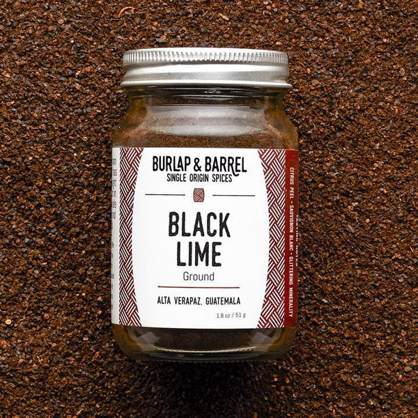 Burlap & Barrel Ground Black Lime spice jar on SwitchGrocery Canada
