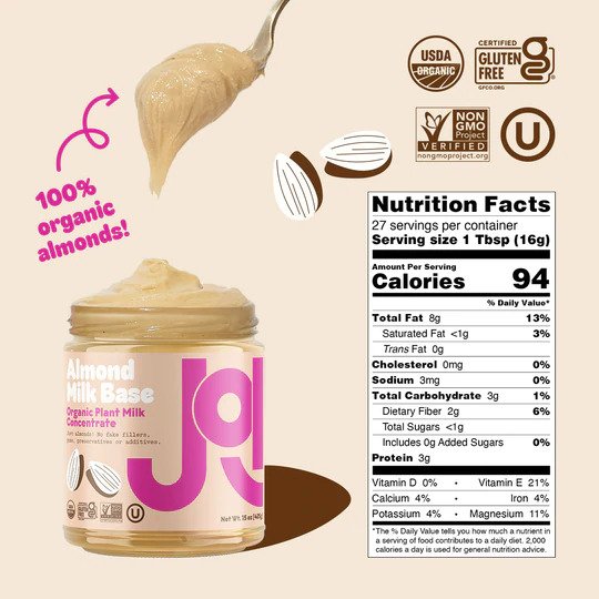 JOI Organic Almond Plant Based Nut Milk Nutrition