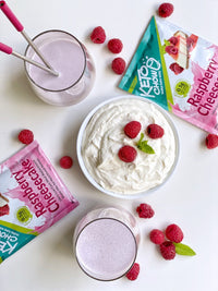 Keto Chow raspberry cheesecake single serving shake on SwitchGrocery Canada
