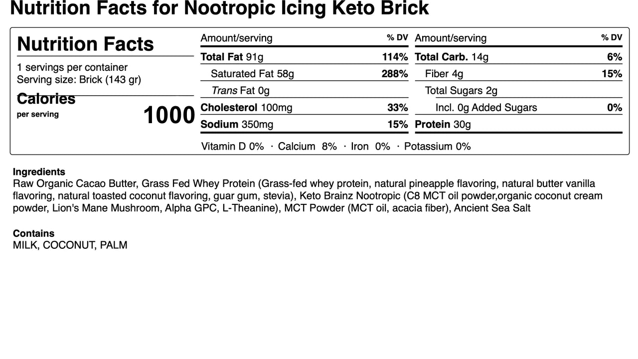 Keto Brick - Nootropic Icing